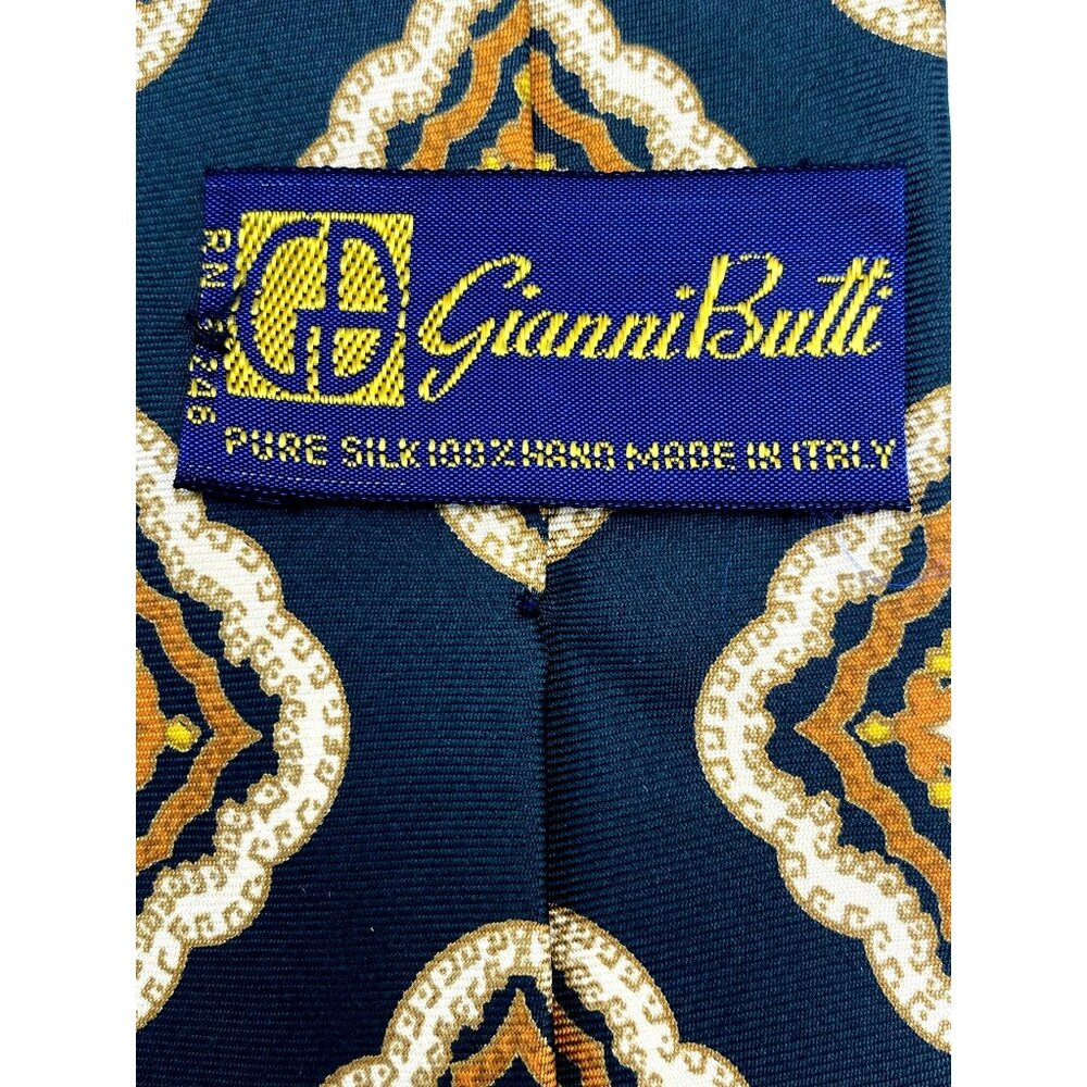 Gianni Butti Black MCM 50s Retro Italy Handmade Silk Tie Neck Luxury Vintage - Picture 5 of 5